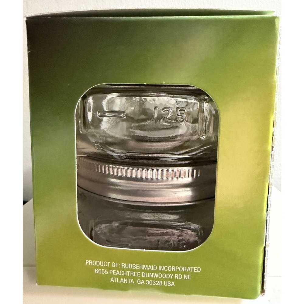 Ball 4 Squatty Half Pint Mason Jars 125 Wide Mouth 1/2 Pint. 8oz. NEW IN PKG USA - Picture 2 of 4